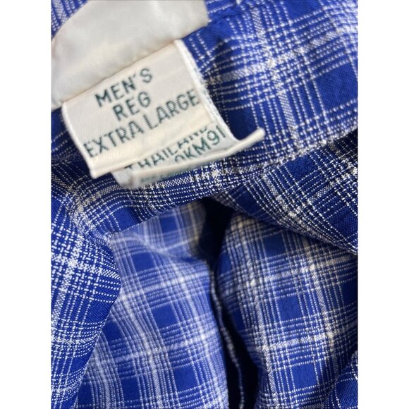 LL Bean Shirt Mens Size Extra Large Blue Front Pockets Button Up Collared Casual - Picture 9 of 12